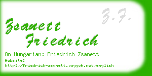 zsanett friedrich business card